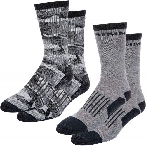 심스 Simms Mens Merino Midweight Hiker Sock 2-Pack