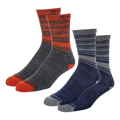 심스 Simms Mens Merino Lightweight Hiker Sock 2-Pack