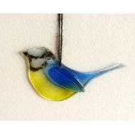 SimonAldersonGlass Fused Glass Bird Blue Tit