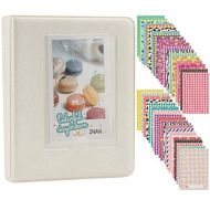 SimpTronic Tech Alohallo Mini Photo Album Compatible with Fujifilm Instax Mini 11 7s 8 8+ 9 25 26 50s 70 90 Instant Film Camera & Name Card with 20 PCS Stickers - Pearl White