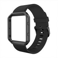 [아마존베스트]Simpeak for Fitbit Blaze Bands with Frame, Silicone Replacement Band Strap with Frame Case for Fit bit Blaze Smart Fitness Watch, Small/Large