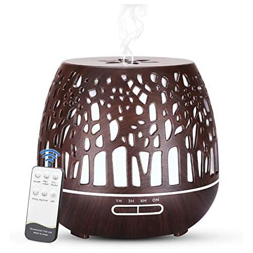  [아마존베스트]Simpeak Aroma Diffuser 400 ml, LED Ultrasonic Fragrance Diffuser with Remote Control, Essential Oil Aromatherapy Diffuser, Portable, Compatible for Home, Yoga, Office, Spa, Bedroom