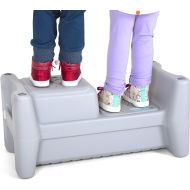 Simplay3 Sibling Step Stool, Lightweight and Non-Slip Step Stool for Kids, Multi-Level Height (Gray)