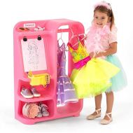 Simplay3 Dress Up and Design Kids Dress Clothes and Costume Closet ? Kids Closet Organizer with Easel and Storage for Princess Dress Up Clothes, Made in USA