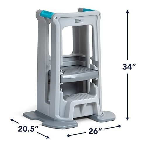  Simplay3 Toddler Tower Montessori Standing Kitchen Step Stool with Sturdy Stabilizing Base and Adjustable Platform, 20.5