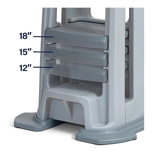  Simplay3 Toddler Tower Montessori Standing Kitchen Step Stool with Sturdy Stabilizing Base and Adjustable Platform, 20.5