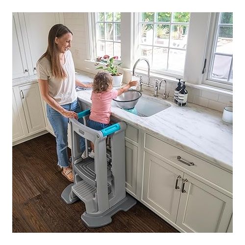  Simplay3 Toddler Tower Montessori Standing Kitchen Step Stool with Sturdy Stabilizing Base and Adjustable Platform, 20.5