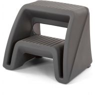 Simplay3 Handy Home Step Stool Plastic Two-Step Stool Seat - Indoor or Outdoor Use - 15.5