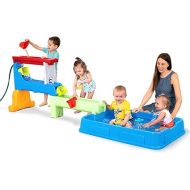 Simplay3 Raindrop Falls Water Table and Splash Kiddie Pool for Toddlers and Kids, 9 Water Play Table Accessories