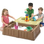 Simplay3 Sand and Water Kids Bench, 2-in-1 Sand and Water Table with Outdoor Storage Bench, Tan