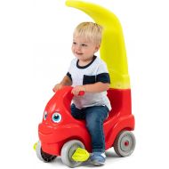 Simplay3 Convert-a-Coupe Push Along Riding Car for Toddlers and Kids Ages 2-5 Years, Red and Lime Yellow Parent Push Car Converts to Toddler Ride-On Car