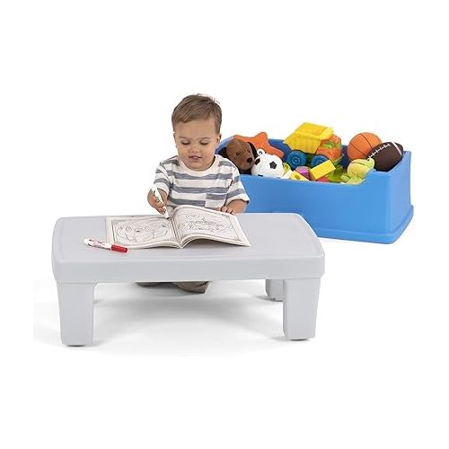  Simplay3 Play Around Toy Box Table - Multipurpose Kids Toy Box and Toddler Play Table for Toys, Art Supplies, Crafts - Durable, Plastic Large Toy Box, Made in USA