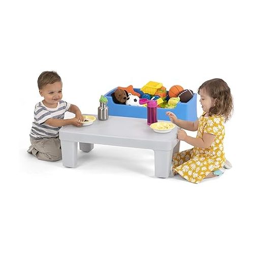  Simplay3 Play Around Toy Box Table - Multipurpose Kids Toy Box and Toddler Play Table for Toys, Art Supplies, Crafts - Durable, Plastic Large Toy Box, Made in USA