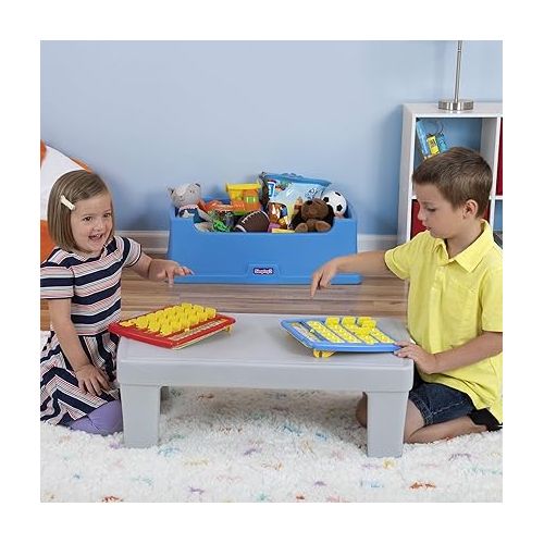  Simplay3 Play Around Toy Box Table - Multipurpose Kids Toy Box and Toddler Play Table for Toys, Art Supplies, Crafts - Durable, Plastic Large Toy Box, Made in USA