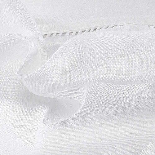  Simple&Opulence Premium 100% Linen Hemstitch Tablecloth for Rectangular Table White 54 x 72 Inch