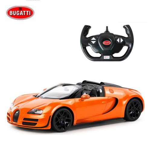  Simple Remote Controller Car Bugatti Veyron 16.4, Electric Car Radio For Kids, Grand Sport Vitesse Licensed (Orange)