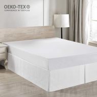 Simple&Opulence Easy Fit Breathable Premium Dust Ruffle with Classic 14 inch Drop Bed Skirt (Basic-White, Queen)