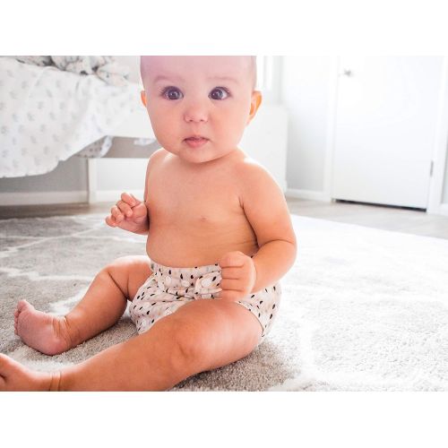  Simple Being Reusable Cloth Diapers, Double Gusset, One Size Adjustable, Washable Soft Absorbent, Waterproof Cover, Eco-Friendly Unisex Baby Girl Boy, with six 4-Layers Microfiber