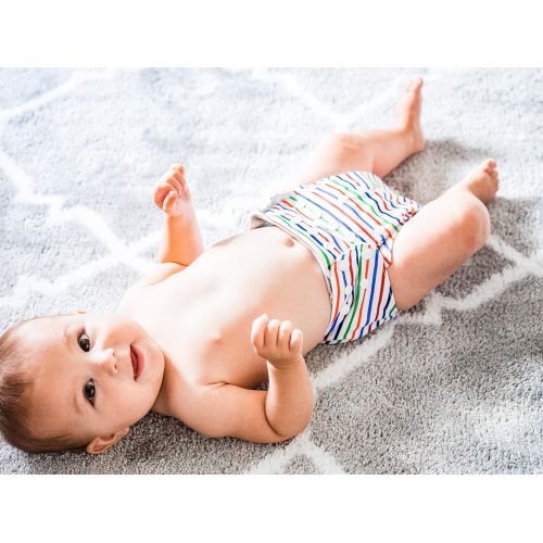  Simple Being Reusable Cloth Diapers, Double Gusset One Size Adjustable Washable Soft Absorbent Waterproof Cover Eco-Friendly Unisex Baby Girl Boy with six 4-Layers Microfiber Inser