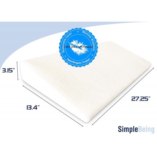  Simple Being Universal Crib Wedge Pillow for Baby Mattress, Infant Sleep Positioner, Foldable with Washable Cover, Acid Reflux Relief