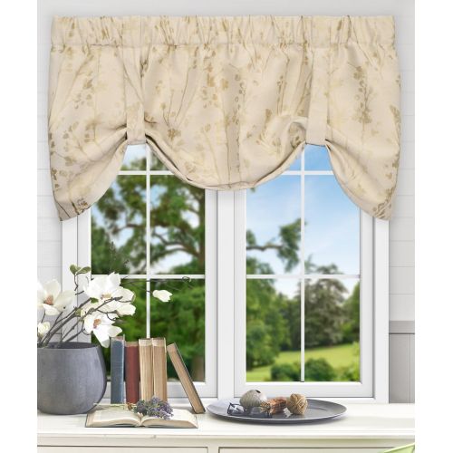  Simple Comfort Meadow Textured Open Floral Pattern (Scallop Valance, 50 x 15, Cobalt Blue)