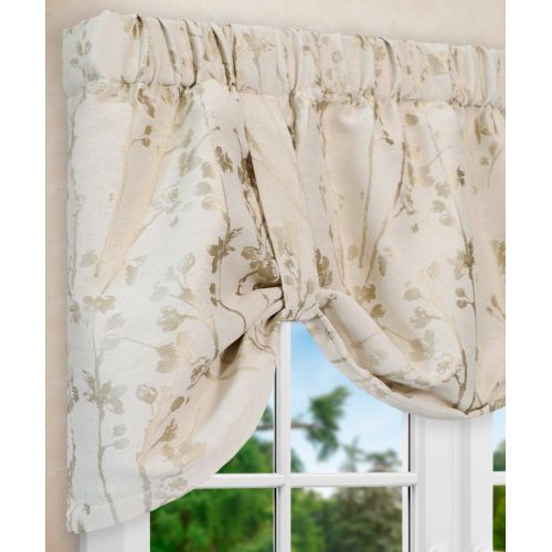  Simple Comfort Meadow Textured Open Floral Pattern (Scallop Valance, 50 x 15, Cobalt Blue)