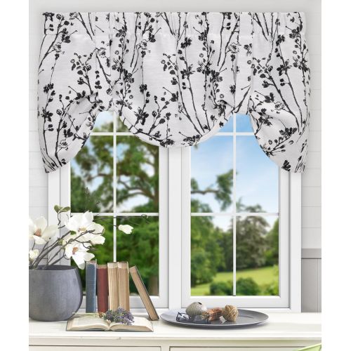  Simple Comfort Meadow Textured Open Floral Pattern (Scallop Valance, 50 x 15, Cobalt Blue)