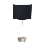 Simple Designs Brushed Nickel Stick Lamp with Fabric Shade