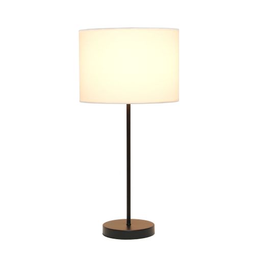  Simple Designs Brushed Nickel Stick Lamp with Fabric Shade