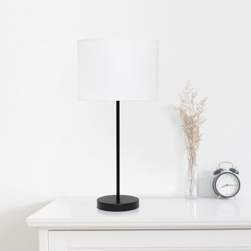  Simple Designs Brushed Nickel Stick Lamp with Fabric Shade