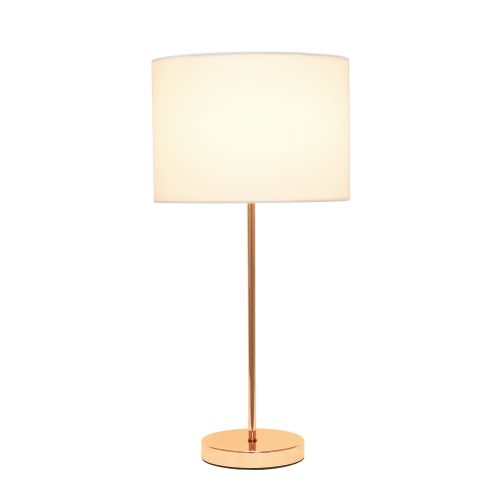  Simple Designs Brushed Nickel Stick Lamp with Fabric Shade