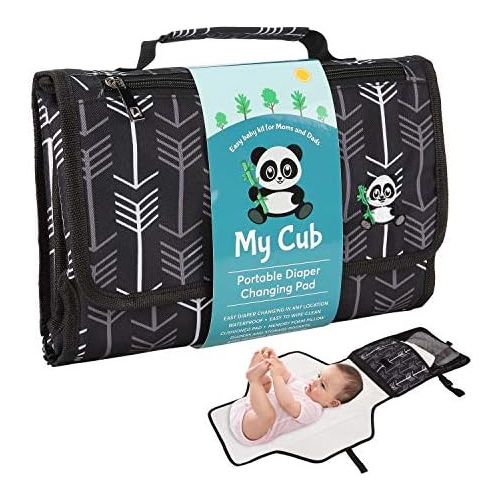  Simple Goods My Cub Baby Changing Pad, Portable Diaper Changing Pad for Travel, Built in Memory Foam Pillow, Waterproof Infant Changing Station