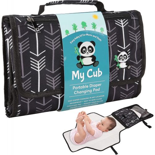  Simple Goods My Cub Baby Changing Pad, Portable Diaper Changing Pad for Travel, Built in Memory Foam Pillow, Waterproof Infant Changing Station