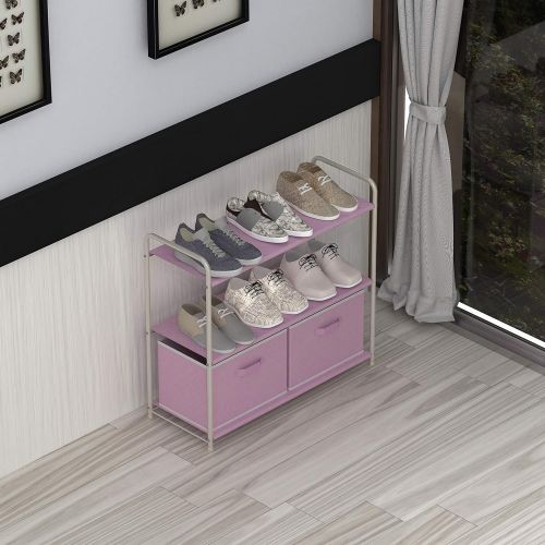  [아마존 핫딜] [아마존핫딜]Simple Houseware 3-Tier Closet Storage with 2 Drawers, Pink