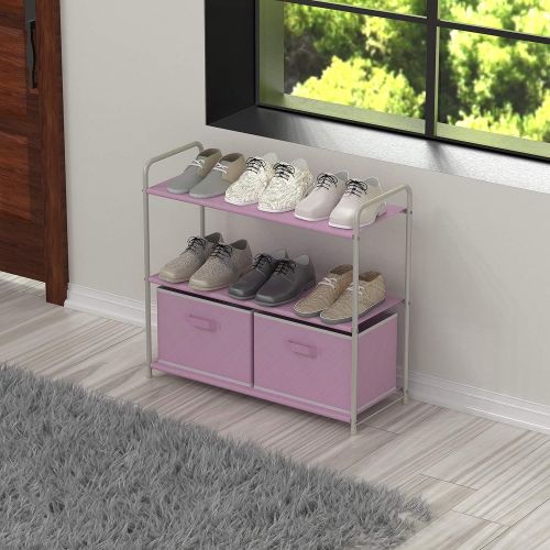  [아마존 핫딜] [아마존핫딜]Simple Houseware 3-Tier Closet Storage with 2 Drawers, Pink