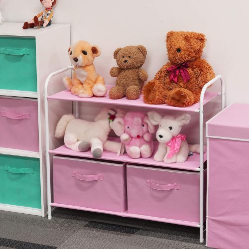  [아마존 핫딜] [아마존핫딜]Simple Houseware 3-Tier Closet Storage with 2 Drawers, Pink