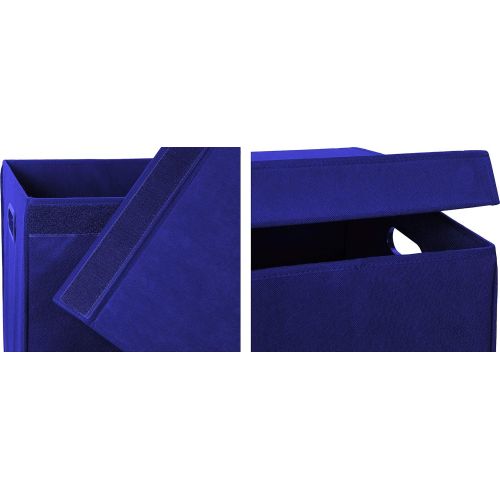  [아마존핫딜][아마존 핫딜] Simple Houseware Simplehouseware Double Laundry Hamper with Lid and Removable Laundry Bags, Dark Blue