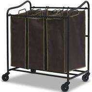 [아마존핫딜][아마존 핫딜] Amazon Simple Houseware Heavy Duty 3-Bag Laundry Sorter Rolling Cart, Brown