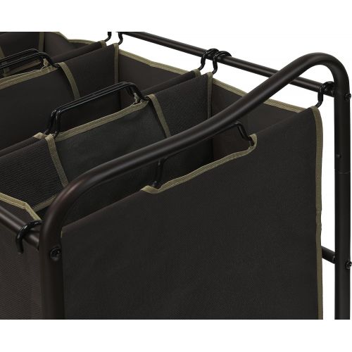  [아마존핫딜][아마존 핫딜] Amazon Simple Houseware Heavy Duty 3-Bag Laundry Sorter Rolling Cart, Brown
