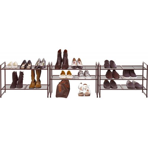  [아마존핫딜][아마존 핫딜] Simple Houseware 3-Tier Stackable Shoes Rack Storage Shelf, Bronze