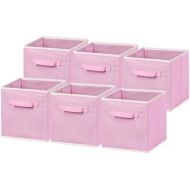 [아마존 핫딜] Simple Houseware 6 Pack - SimpleHouseware Foldable Cloth Storage Cube Basket Bins Organizer, Pink (11 H x 10.75 W x 10.75 D)