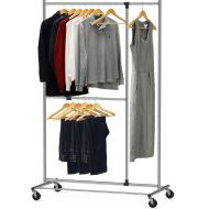 [아마존 핫딜] Simple Houseware Dual Bar Adjustable Garment Rack, Chrome, 72-inch Height