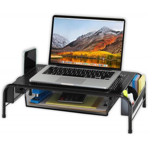  [아마존베스트]Simple Houseware SimpleHouseware Metal Desk Monitor Stand Riser with Organizer Drawer