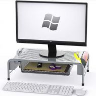 [아마존베스트]Simple Houseware SimpleHouseware Metal Desk Monitor Stand Riser with Organizer Drawer, Silver