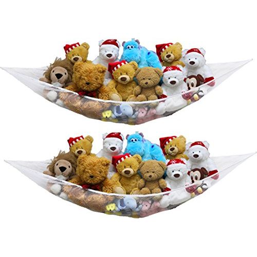  [아마존베스트]Simple Houseware 2 PK - Simplehouseware Stuffed Animal Jumbo Toy Storage Hammock