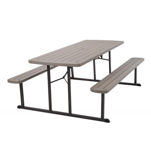  Simple Interior Outdoor Picnic Table - Contemporary Folding Picnic Bench - Plastic/Resin Construction - Patio, Lawn, Garden Furniture Dining Set