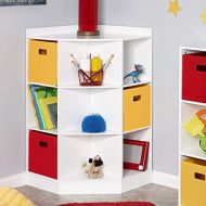 Simple Interior 3-Shelf Toy Organizer with 6-Cubby - Playroom Display Storage Cabinet - Modern Kids Corner Bookshelf (White)