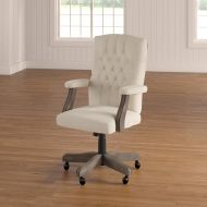 Simple Interior Executive Office Chair - Ergonomic Accent Managerial Desk Working Bankers Chair with Casters - Modern Tufted Back and Gas Lift Seat