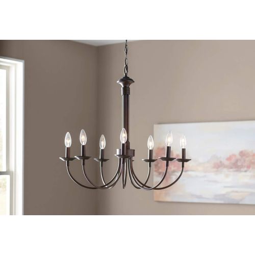  Simple Interior 8-Light Chandelier - Contemporary Candelabra Style Ceiling Lighting Fixture for Dining Room,Kitchen,Living Room or Bedroom (Rubbed Oil Bronze)