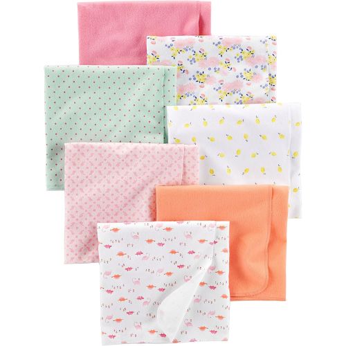  [아마존베스트]Simple+Joys+by+Carter%27s Simple Joys by Carters Baby Girls 7-Pack Flannel Receiving Blankets